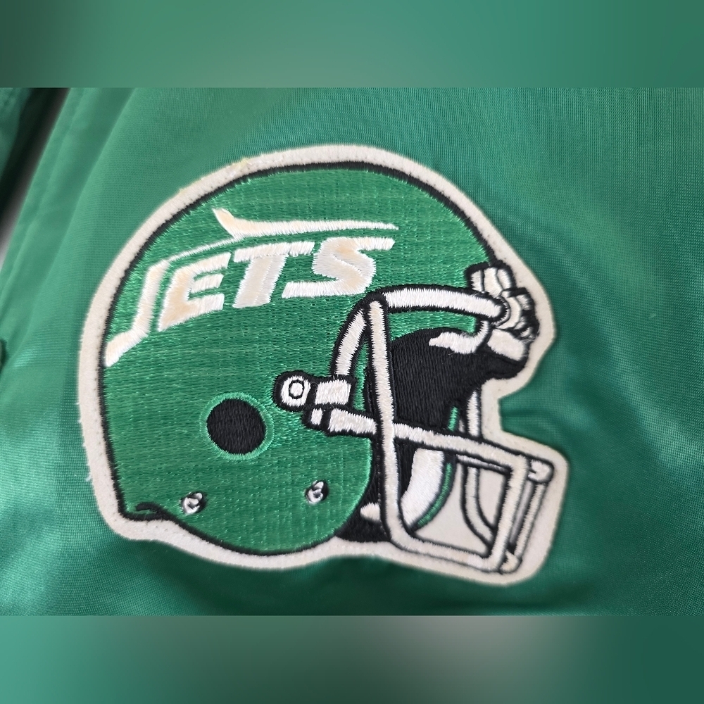 Vintage New York Jets Satin Varsity Jackets Mens L Chalk Line USA NFL - Picture 2 of 15